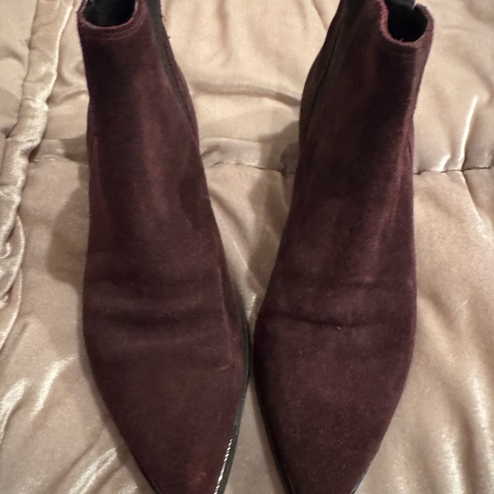 Elegant Brown/purple Suede Ankle Boots